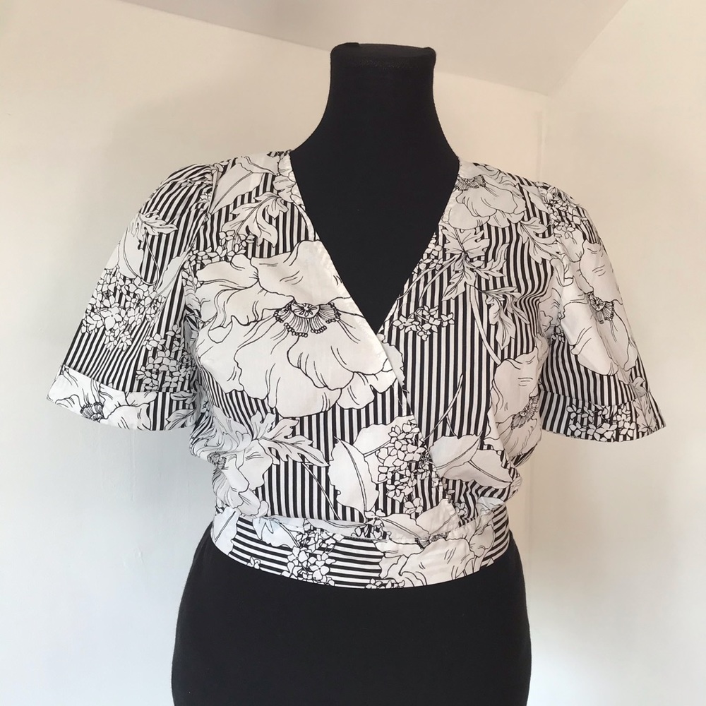 Jealous Tomato Open Back Floral Wrap Top